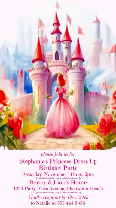 strapless open back dress Fairies and Pixies Magical Tea Party Birthday Party Invitation and Tha main image 1