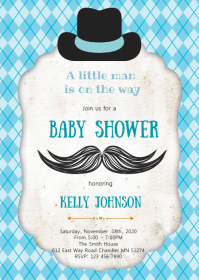 16 870 Little Man Birthday Invitation Customizable Design Templates Postermywall