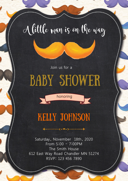 Free Printable Mustache Baby Shower Invitations Templates