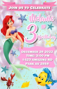 LITTLE MERMAID BIRTHDAY INVITATIONS Tabloide template