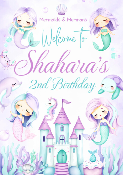 Little mermaid A3 template