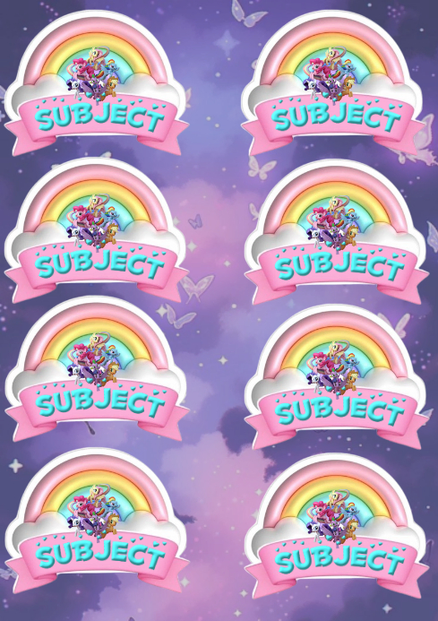 little pony subject label sticker Template | PosterMyWall