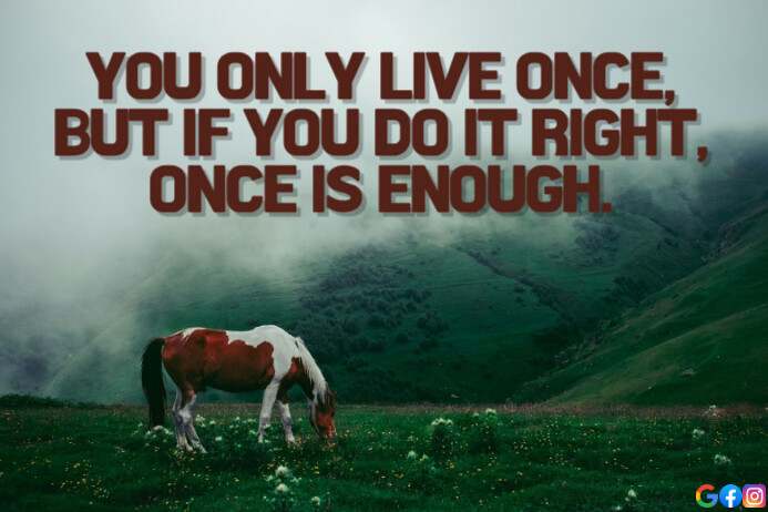 LIVE AND ENOUGH QUOTE TEMPLATE Poster