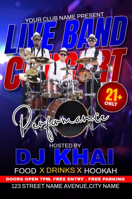 Concert Ad Examples Live Band Concert Ads Template | PosterMyWall