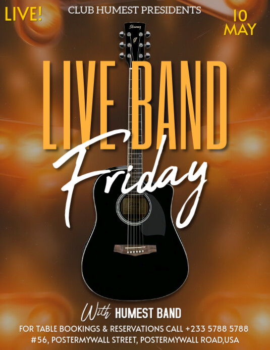 Live Band Graphics Live Band Design Template | PosterMyWall