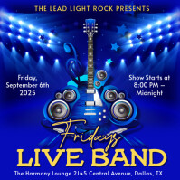 Live band Music performance night friday event concert promotion Instagram na Post template
