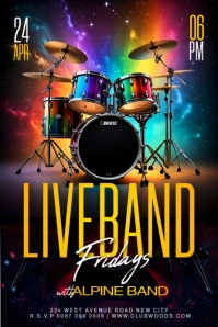 Live band Music performance night friday event concert promotion social media ad poster template