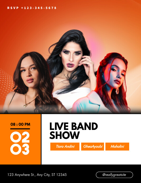 Live Band Graphics LIVE BAND SHOW POSTER Template | PosterMyWall
