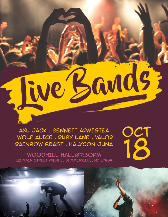 Live Bands Flyer Template PosterMyWall