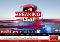 Live Breaking News Postcard Postal template