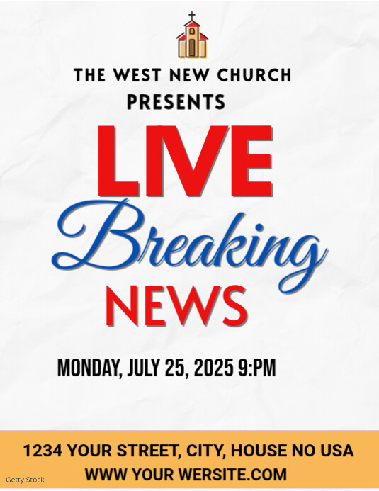 Live breaking news template style , breaking Flyer (US Letter)