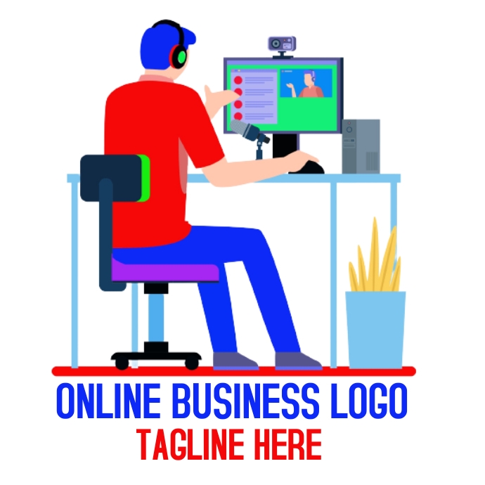online Business logo,live broadcast,online meet template