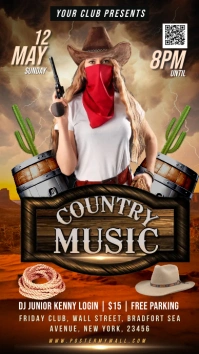 Live country Music Night Instagram Story template
