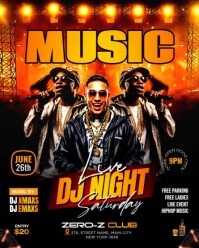 Live Dj Music Night Party Instagram Portrait template
