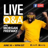 Black Live Q&A Event Сообщение Instagram Template