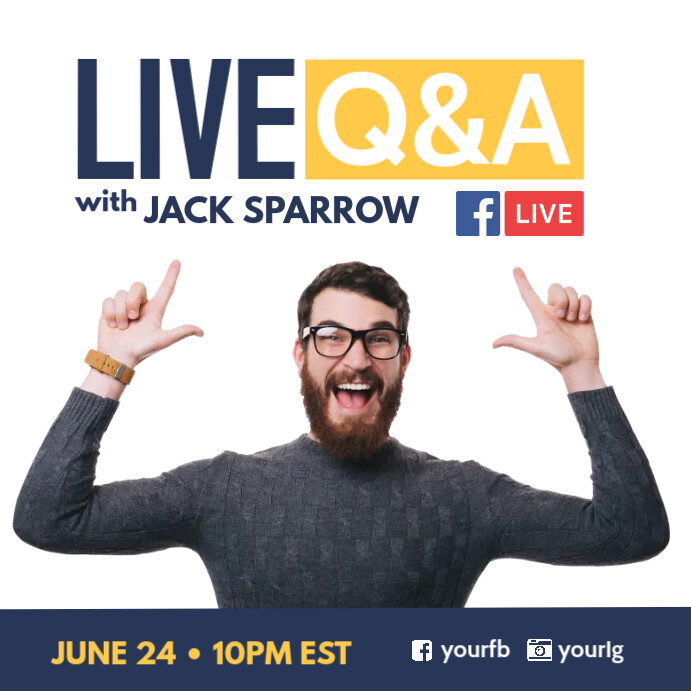 Live facebook Q & A Poster template | PosterMyWall