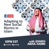 Live FB Islamic Lecture Poster Template Сообщение Instagram