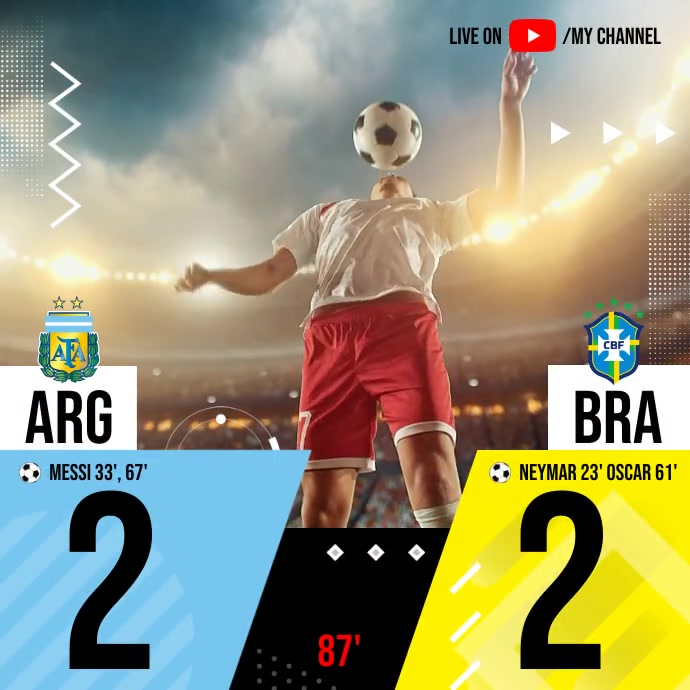 Live Football Match Score Publicação no Instagram template