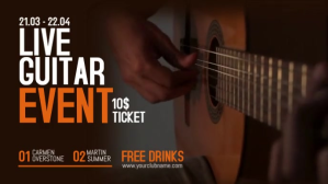 Live Guitar Music Facebook Video Facebook-covervideo (16:9) template
