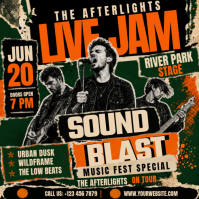 Live Jam Music Fest Flyer Instagram-opslag template