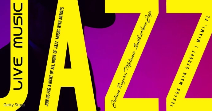Live Jazz Music Design Video Banner Template | PosterMyWall