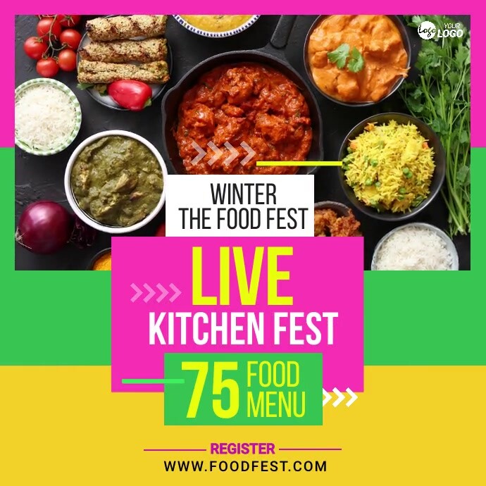 Large Event Cook Posts Live Kitchen Fest Video Post Template | PosterMyWall