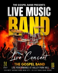 Live music band performance concert social media promotion marketing online flyer poster template Instagram Portrait