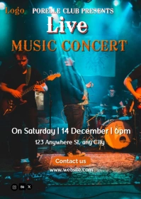 Live Music Concert A6 template