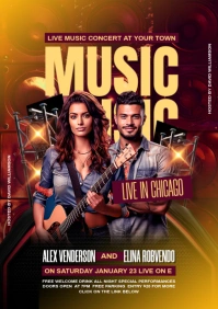 Live music concert A5 template