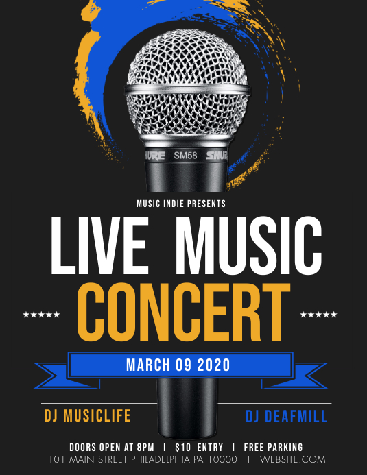 Live music concert Flyer (US Letter) template