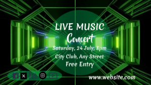 Zielony Live Music Concert Digitalt display Template