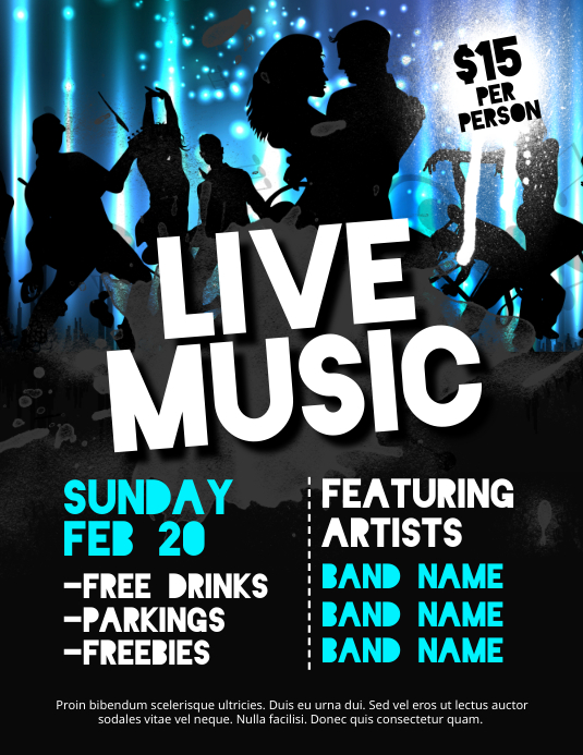 Live Music Concert Flyer Template PosterMyWall