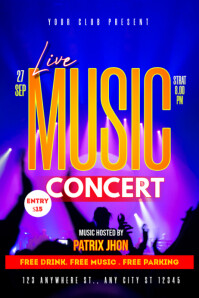 Live music concert poster template