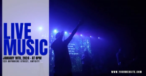 สีน้ำเงิน Live Music Event Facebook Shared Image Template