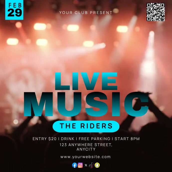 Live Music Posts Live Music Template | PosterMyWall
