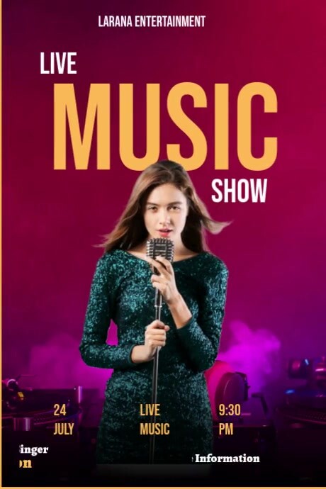 Live Music  Music Show  Concert Poster Cartaz template