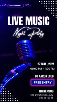 Live music party Instagram Story template
