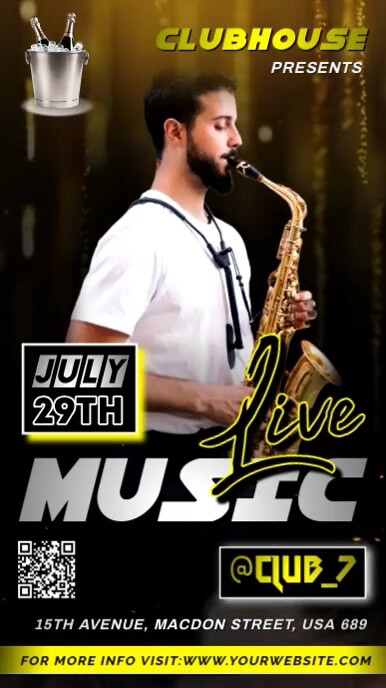 LIVE MUSIC PARTY FLYER TEMPLATE Instagram 快拍
