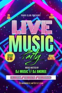 Live music party video Poster template