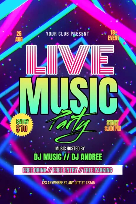 Live music party video Iphosta template