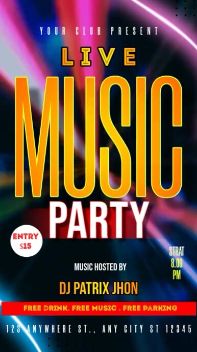 Live music party video Instagram 快拍 template