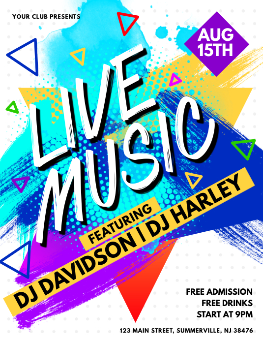 Live Music Flyer Template PosterMyWall