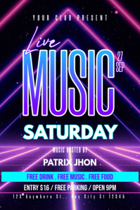 Live music saturday poster template
