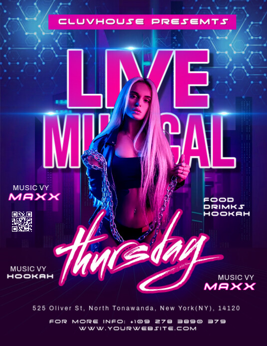 LIVE MUSICAL Flyer (Letter pang-US) template