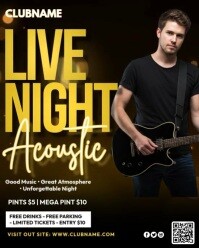 live night / acoustic night poster Instagram Portrait template