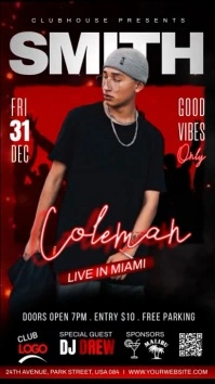 LIVE PERFORMANCE PARTY FLYER TEMPLATE Historia de Instagram