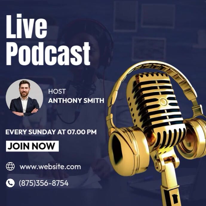 Live Podcast Ads Template PosterMyWall