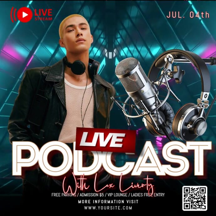 Live Podcast Instagram-opslag template