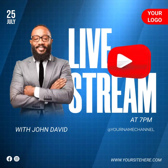 Live stream template video | PosterMyWall