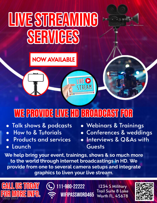 Live Streaming Services Template | PosterMyWall